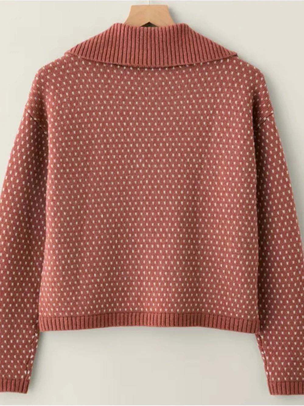 Garnet Hill Burnt Orange w/ White Design Cardigan